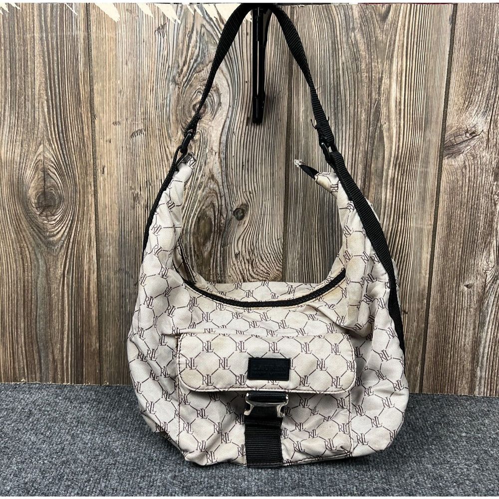 Lauren Ralph Lauren Shoulder Bag Womens Big Buckle Outer Pocket Handbag Purse